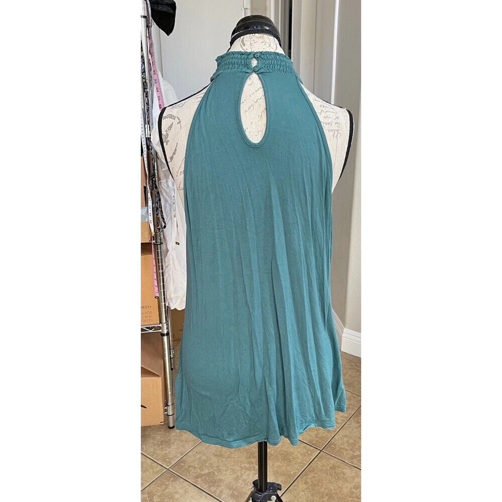Cable & Gauge Womens Blouse Size Medium Teal Halter Neck Boho Summer Bohemian - Picture 6 of 16